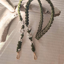 Tracolla in Macramè Verde Militare